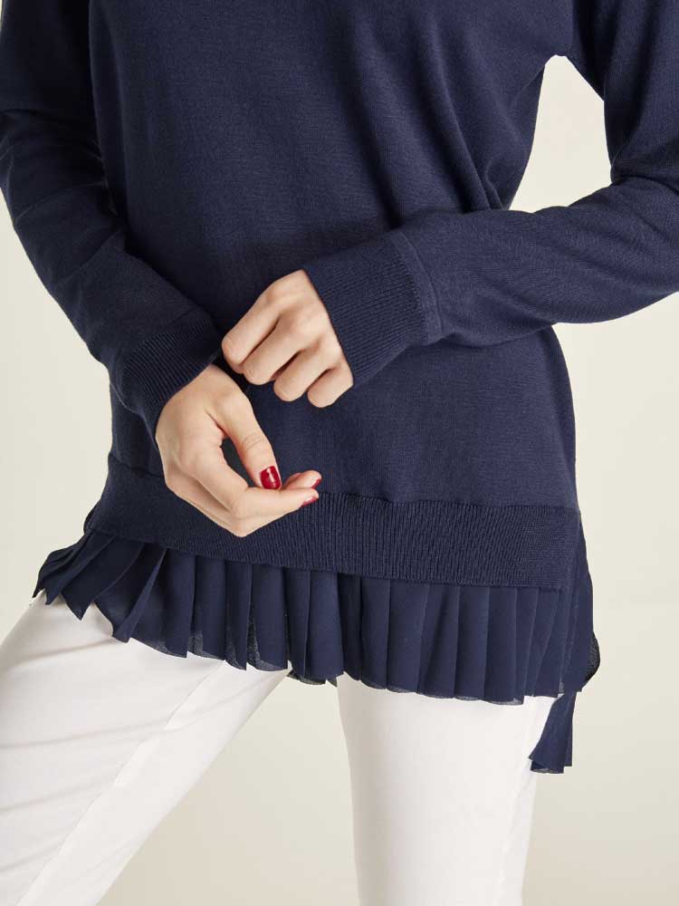 Heine Damen 2-in-1-Pullover, nachtblau