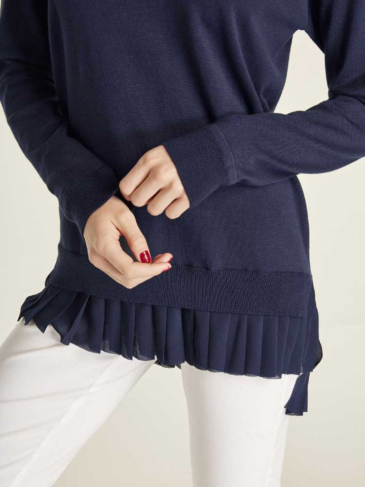 Heine Damen 2-in-1-Pullover, nachtblau