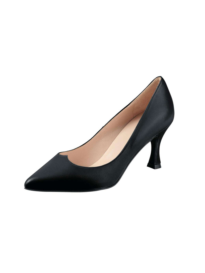 Heine Damen Leder-Pumps, schwarz