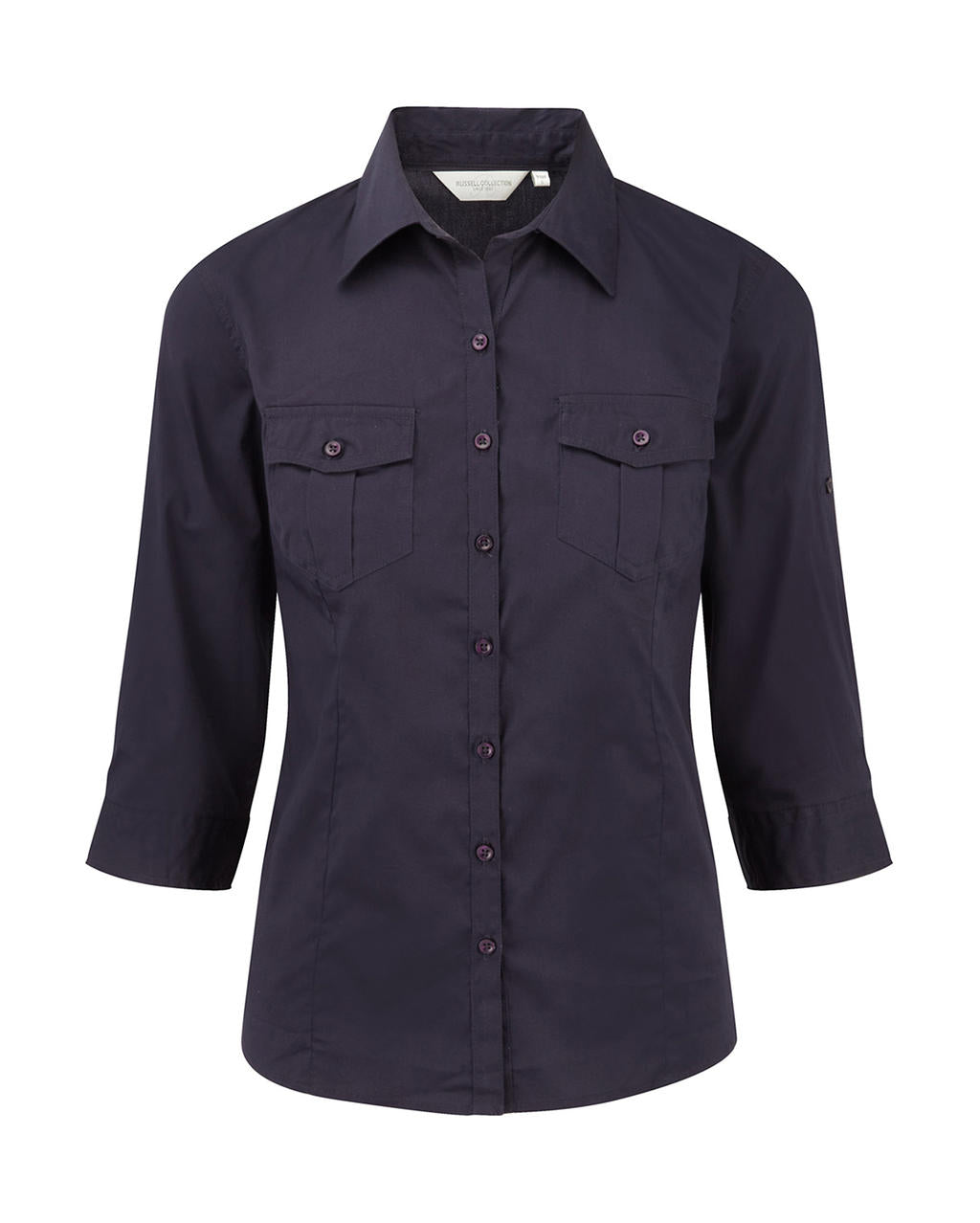 Russel Europe Ladies Roll 3/4 Sleeve Damen Langarm Bluse, Shirt
