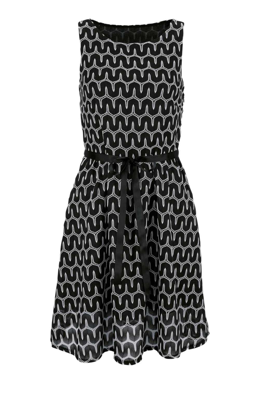 Vivance Collection Damen Spitzen-Prinzesskleid, schwarz-weiß