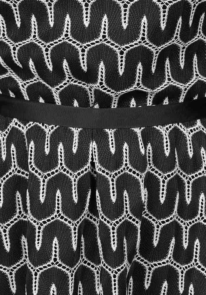Vivance Collection Damen Spitzen-Prinzesskleid, schwarz-weiß