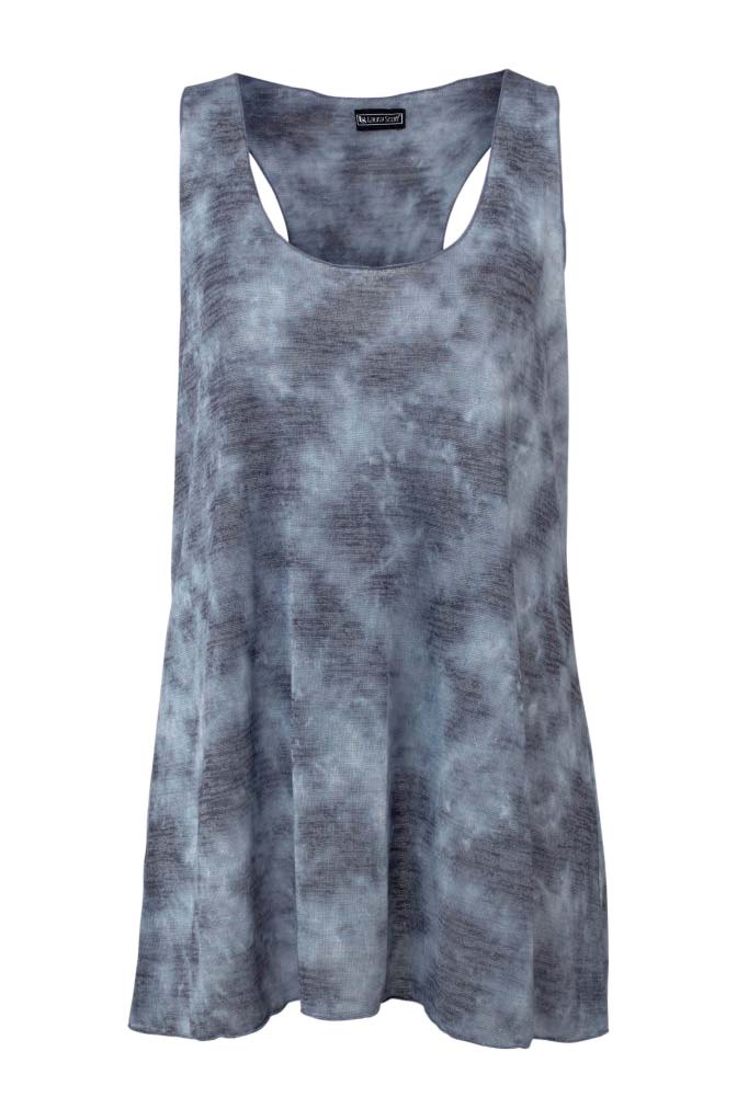 Laura Scott Damen Top + Schal, rauchblau
