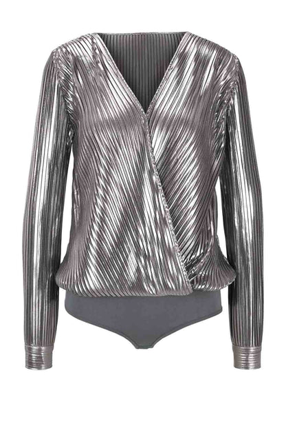 Heine Damen Blusenbody, silberfarben