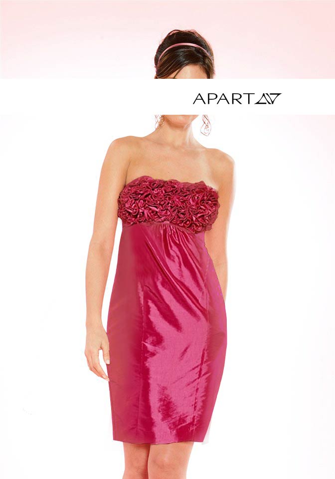 Apart Damen Kleid mit Rüschen, magenta