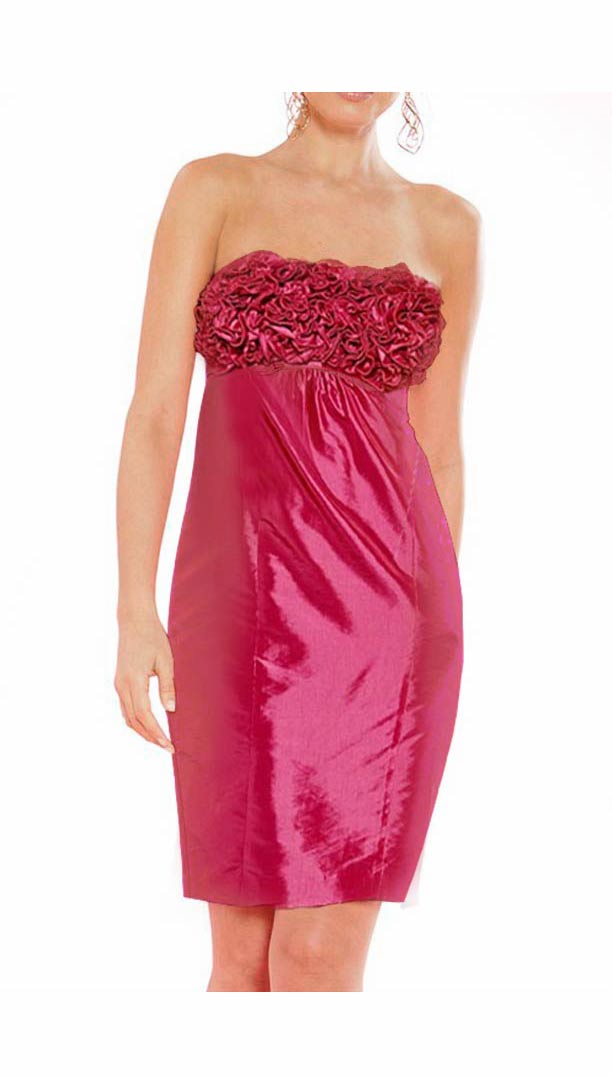 Apart Damen Kleid mit Rüschen, magenta