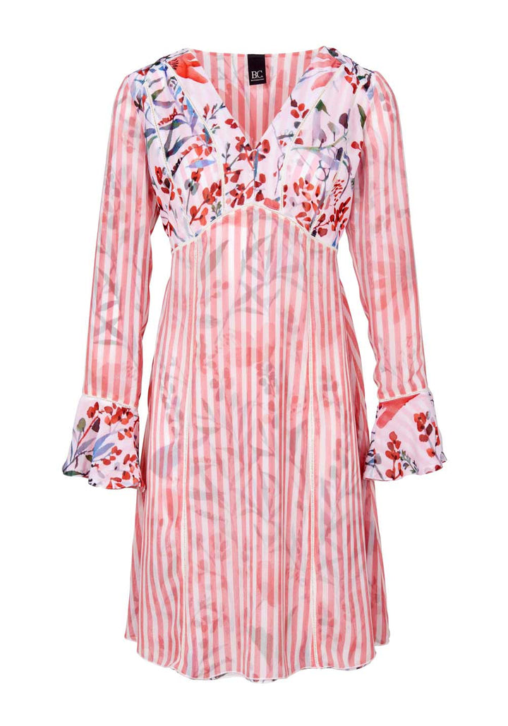 Heine - Best Connections Damen Chiffon-Wendekleid, rot-bunt
