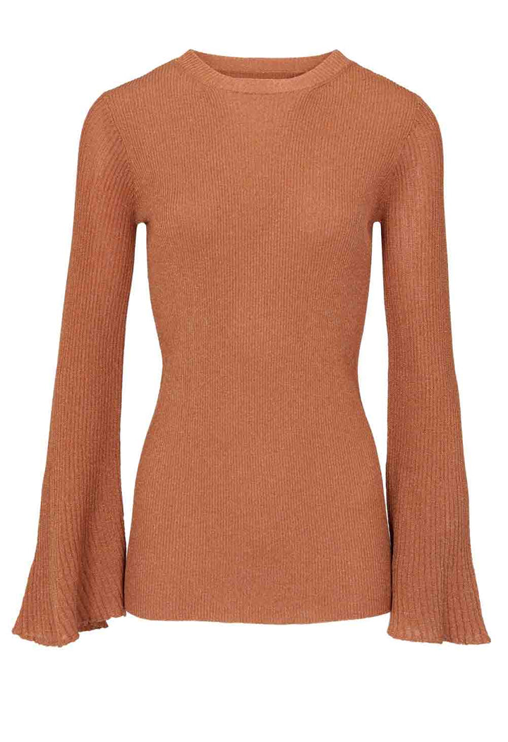 Heine Damen Rippenstrickpullover, rost-metallic
