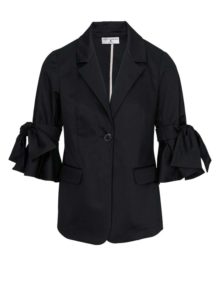Rick Cardona Damen Designer-Blazer mit Schleifen, schwarz