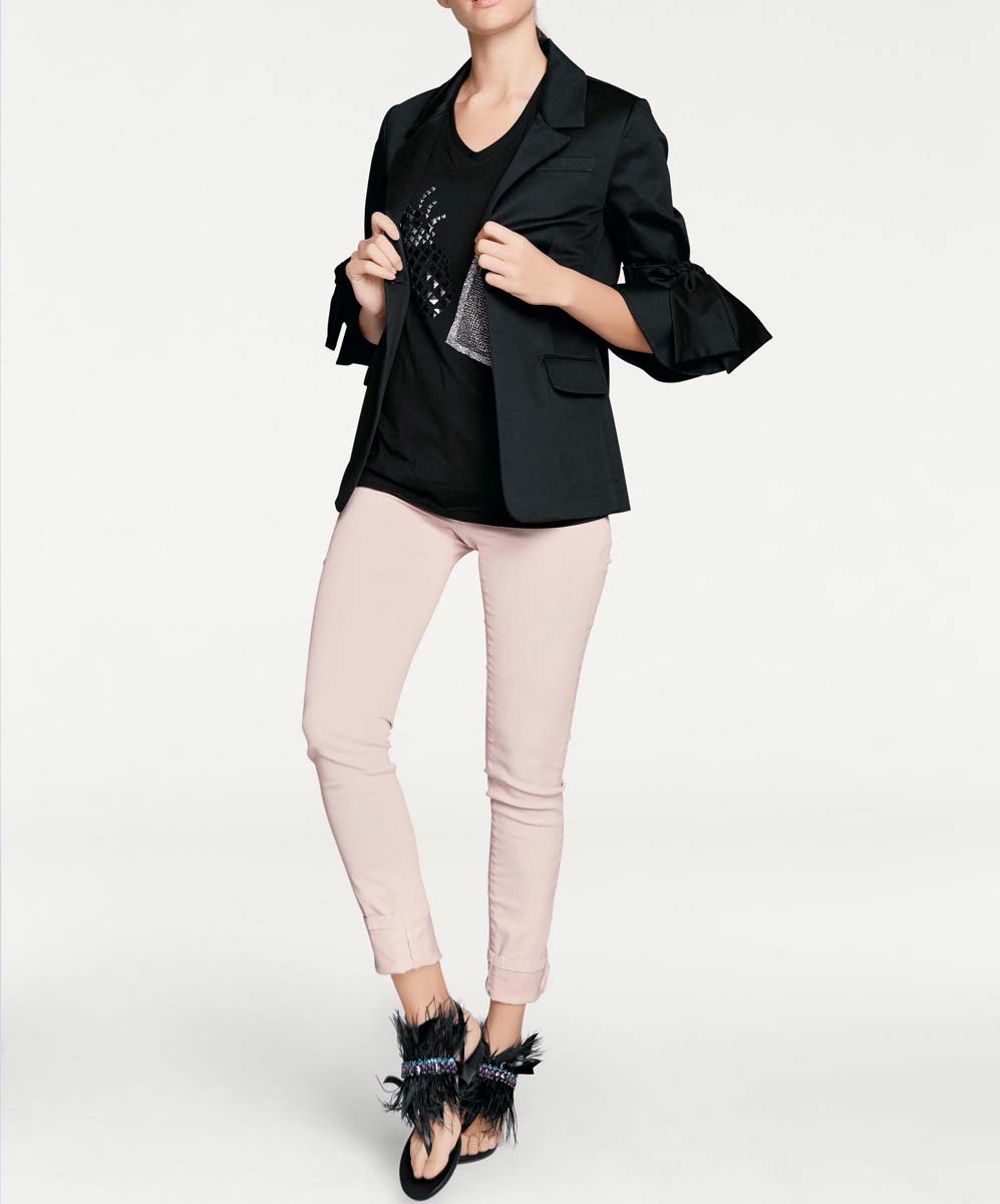 Rick Cardona Damen Designer-Blazer mit Schleifen, schwarz