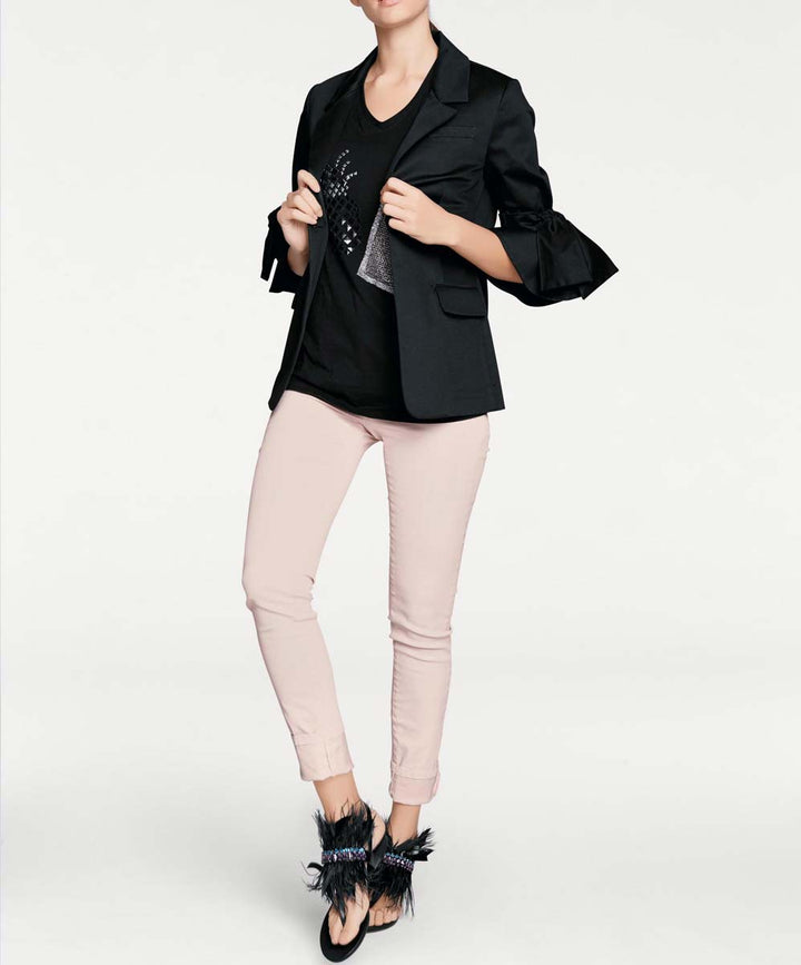 Rick Cardona Damen Designer-Blazer mit Schleifen, schwarz