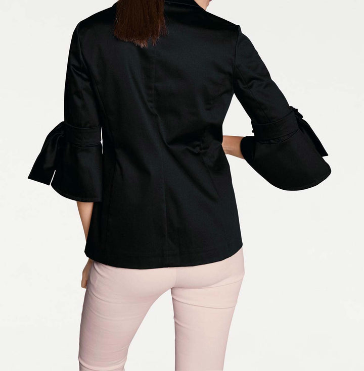 Rick Cardona Damen Designer-Blazer mit Schleifen, schwarz