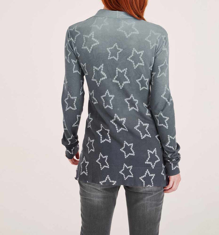 Heine Damen Feinstrickjacke mit Strass, grau
