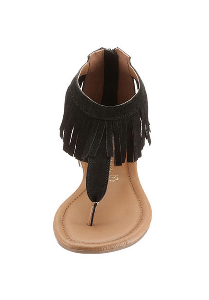 S. Oliver Damen Marken-Sandale, schwarz