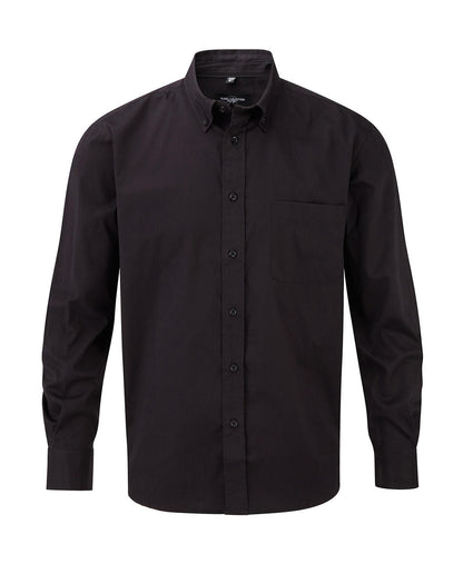 Russel Europe Classic Twill Herren Langarm Shirt, Hemd, Bluse