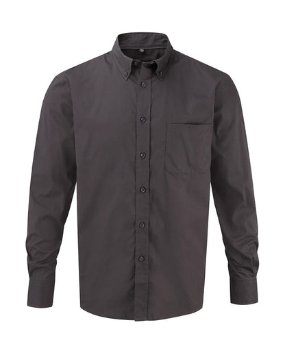 Russel Europe Classic Twill Herren Langarm Shirt, Hemd, Bluse