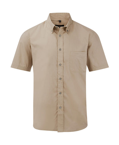 Russel Europe Classic Twill Herren Kurzarm Hemd, Shirt
