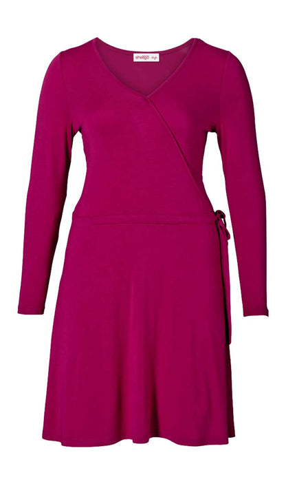 Sheego Damen Wickelkleid, fuchsia