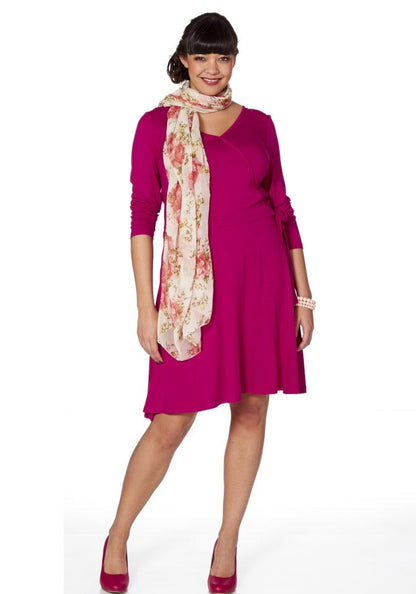 Sheego Damen Wickelkleid, fuchsia
