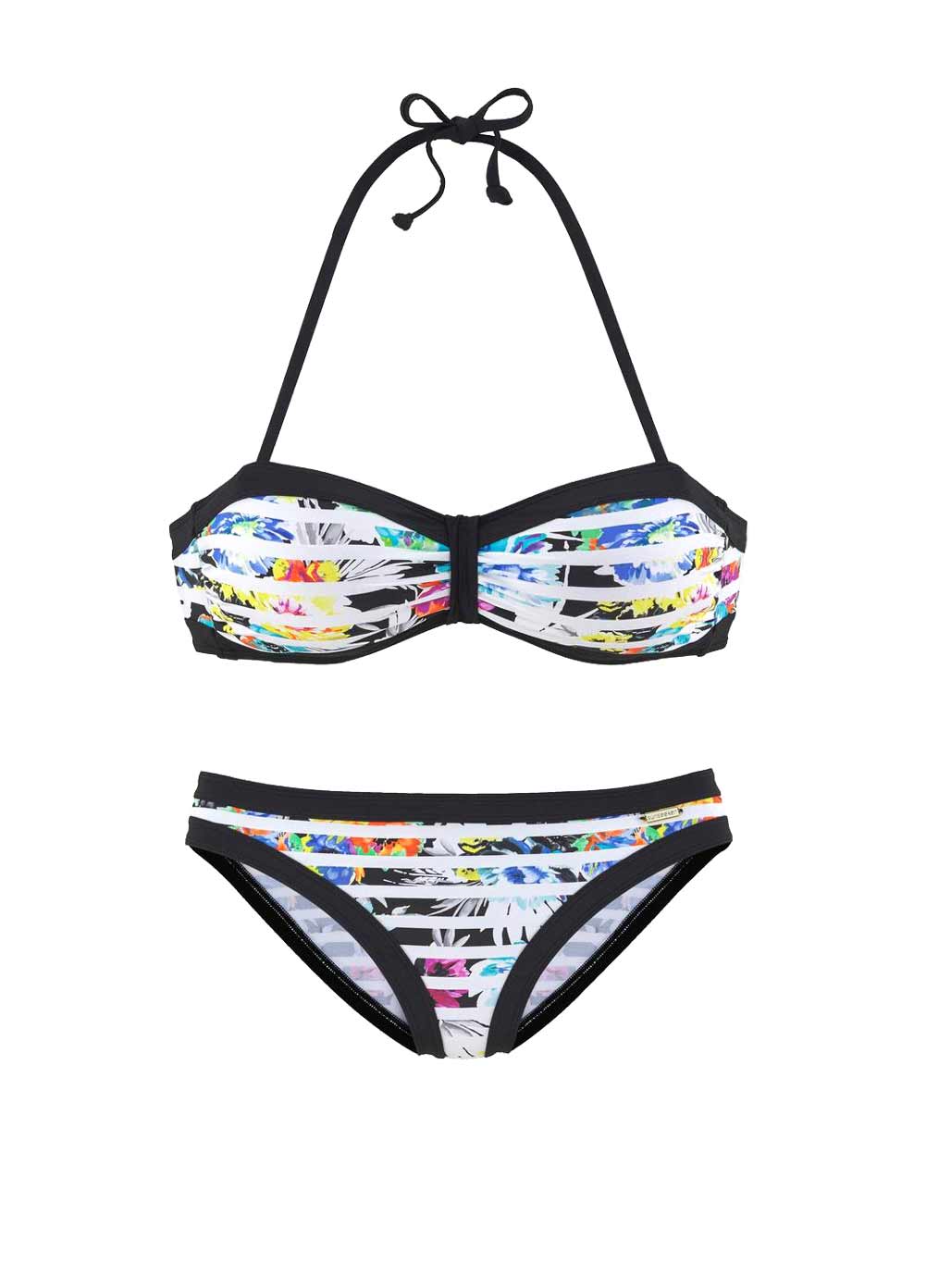 SUNSEEKER Damen Bandeau-Bikini, bunt, C/D-Cup