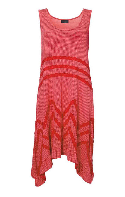 M.i.m. Damen M.i.mit Kleid mit Spitze, rot-weiß