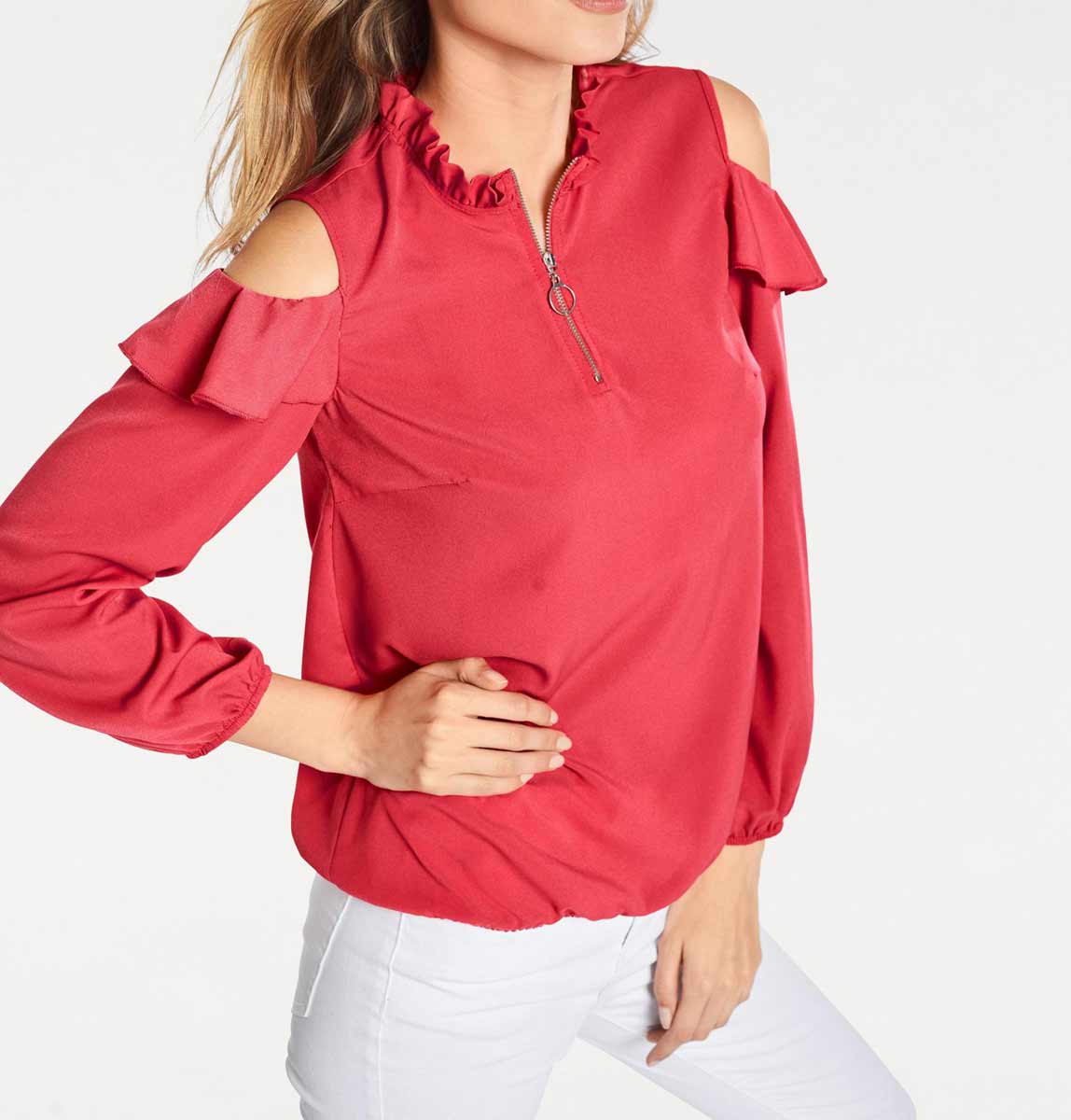 Heine - Best Connections Damen Bluse mit Cut-Outs, koralle