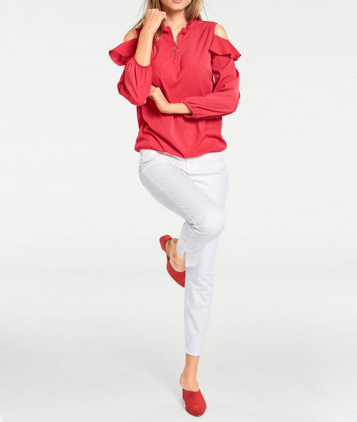 Heine - Best Connections Damen Bluse mit Cut-Outs, koralle
