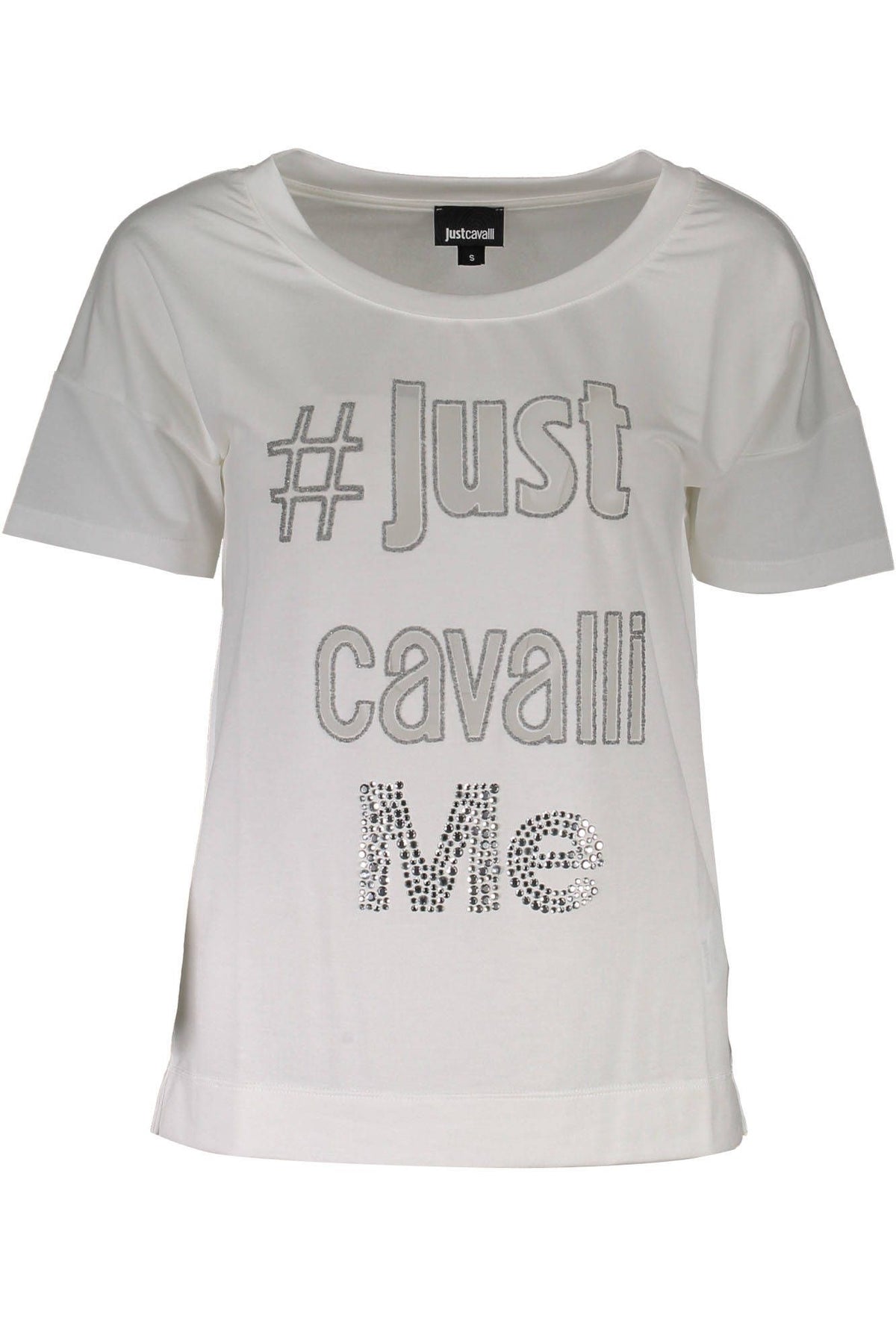Just Cavalli Damen T-Shirt Sweatshirt mit Rundhalsausschnitt, kurzarm