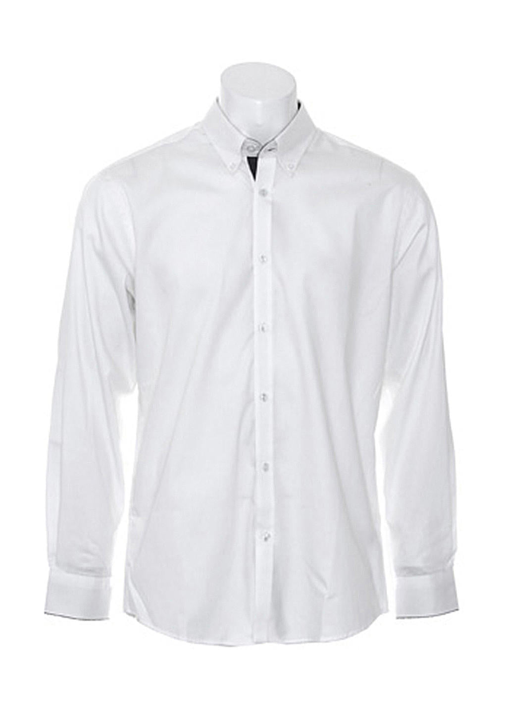 Kustom Kit Contrast Premium Oxford Herren Button Down Langarm Hemd