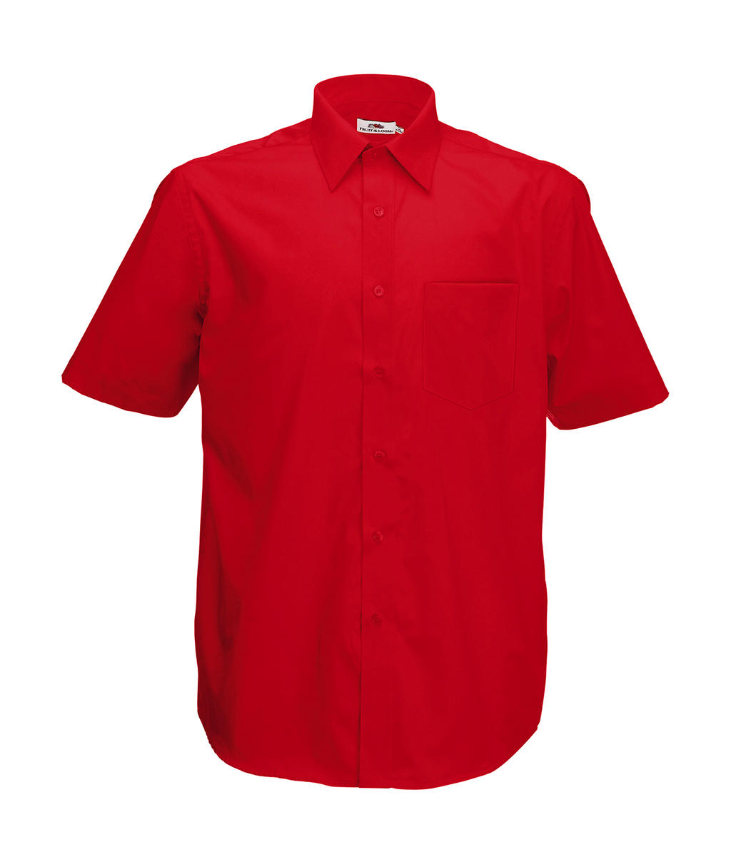 Fruit of the Loom Poplin Shirt Short Sleeve Herren Kurzarm Hemd