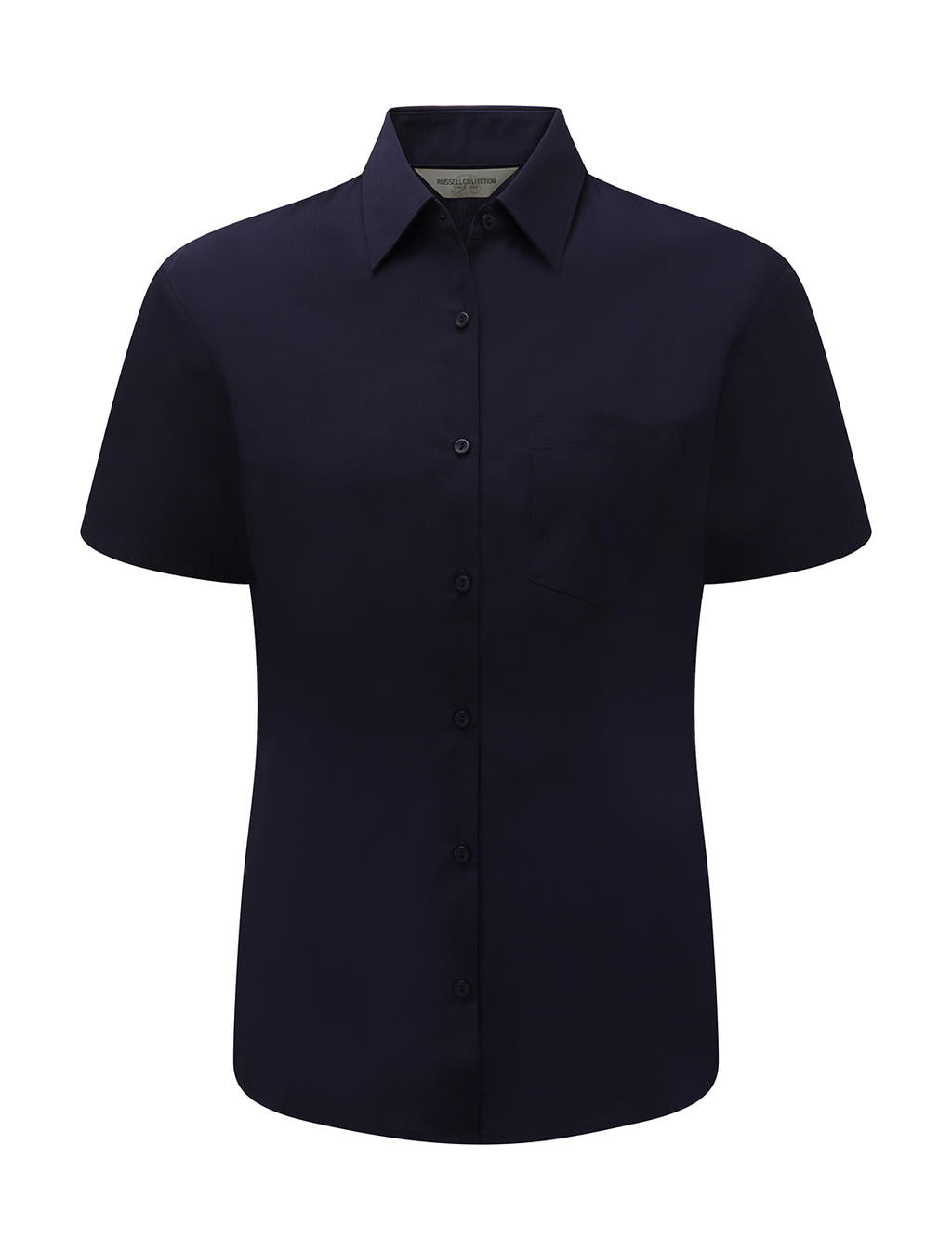 Russel Europe Damen Popelin Kurzarm Bluse