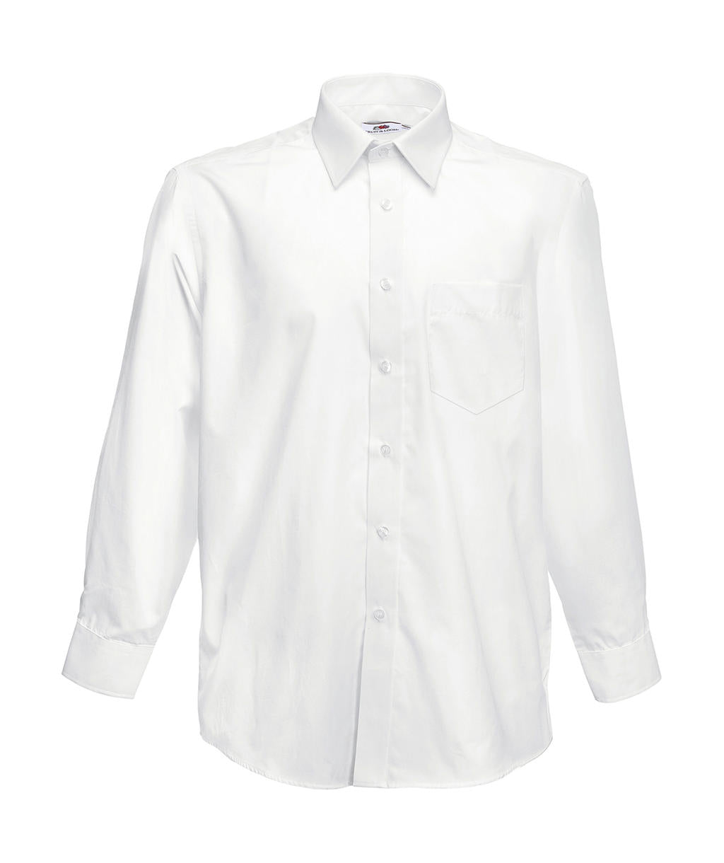 Fruit of the Loom Poplin Shirt Long Sleeve Herren Langarm Hemd