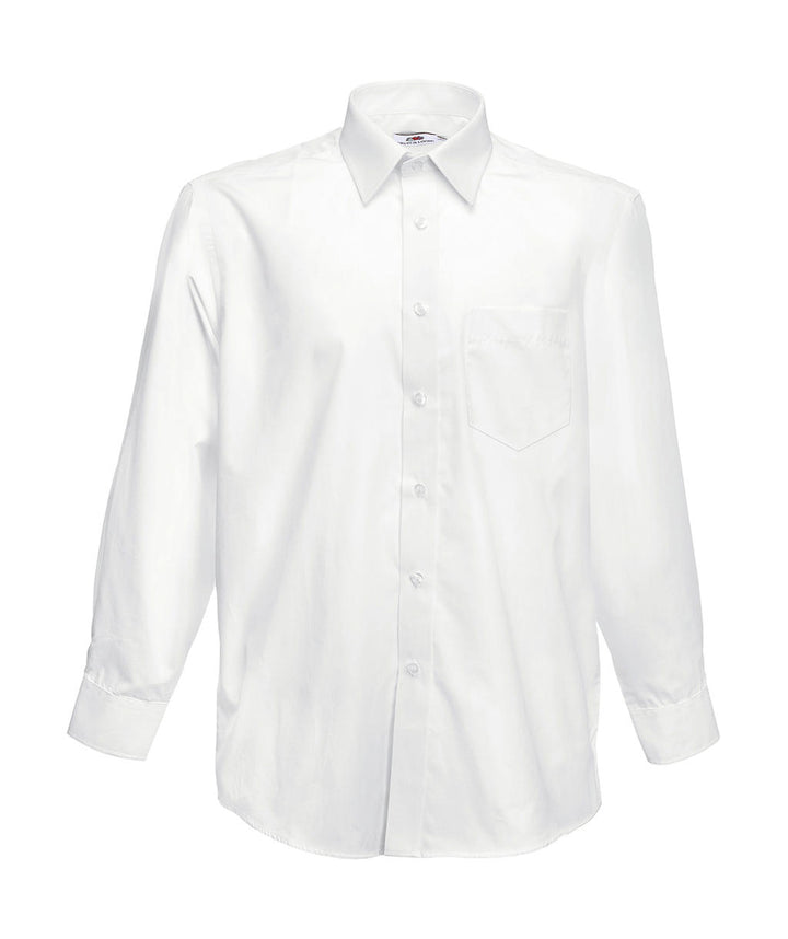 Fruit of the Loom Poplin Shirt Long Sleeve Herren Langarm Hemd