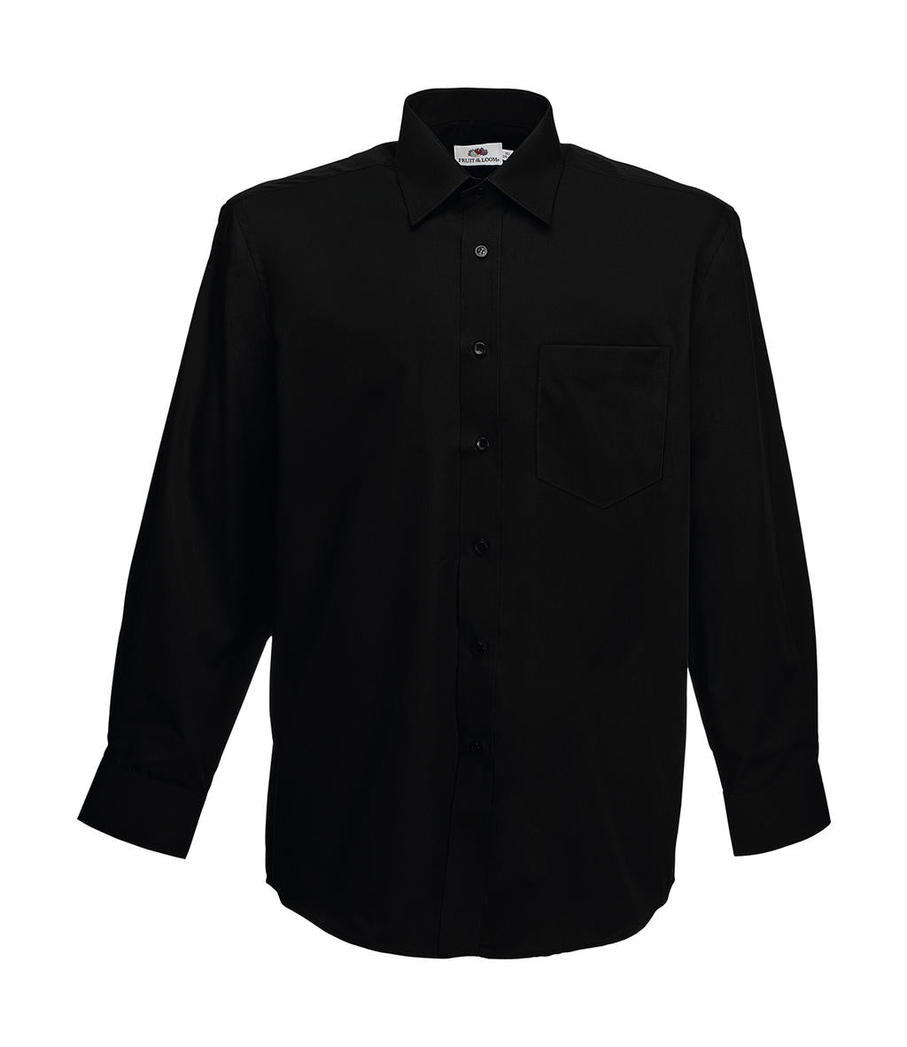 Fruit of the Loom Poplin Shirt Long Sleeve Herren Langarm Hemd