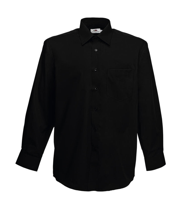 Fruit of the Loom Poplin Shirt Long Sleeve Herren Langarm Hemd