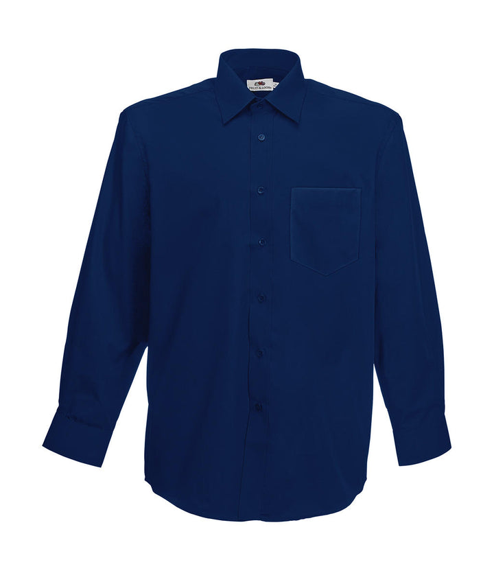 Fruit of the Loom Poplin Shirt Long Sleeve Herren Langarm Hemd