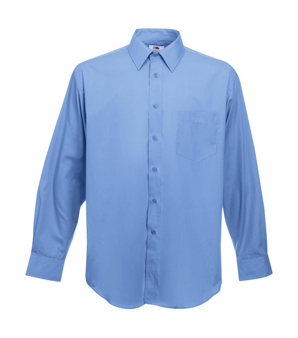 Fruit of the Loom Poplin Shirt Long Sleeve Herren Langarm Hemd
