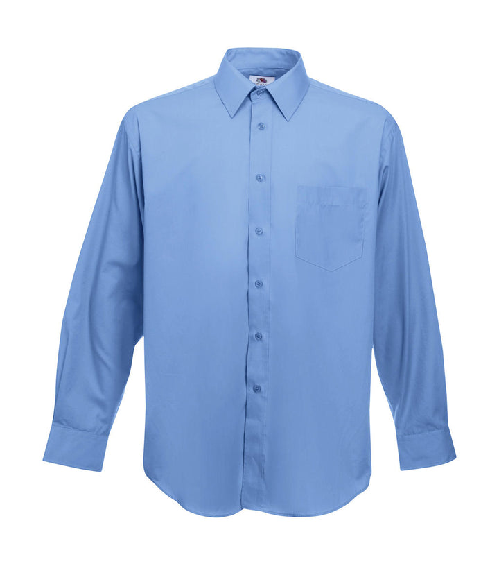 Fruit of the Loom Poplin Shirt Long Sleeve Herren Langarm Hemd