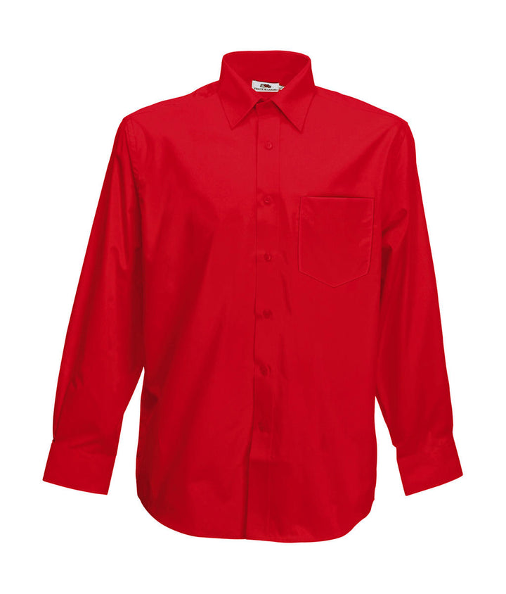Fruit of the Loom Poplin Shirt Long Sleeve Herren Langarm Hemd