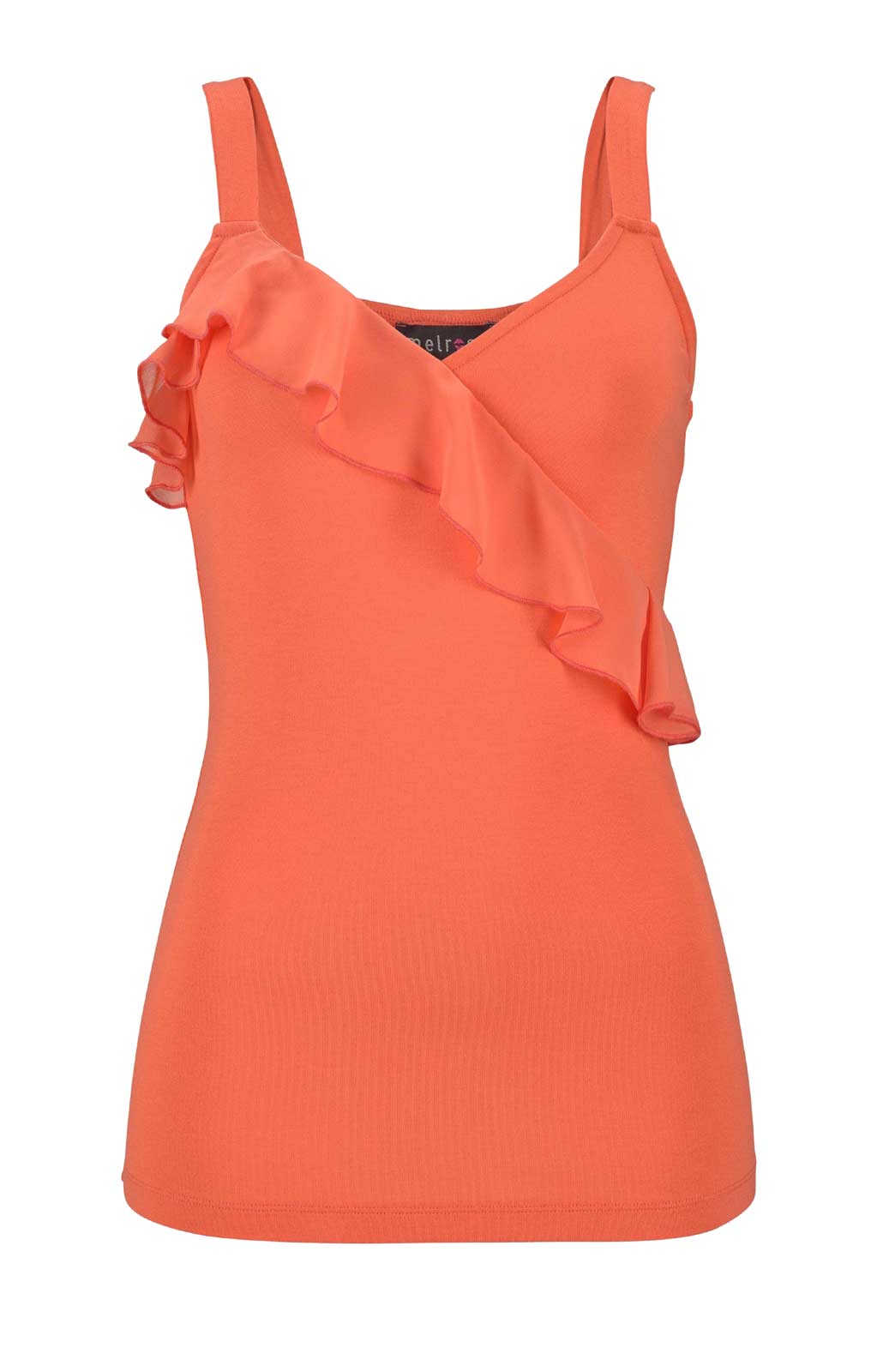 Melrose Damen Top mit Volant, orange