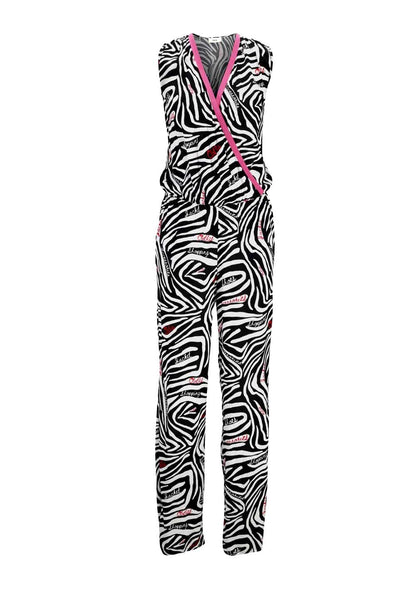 Heine Damen Jersey-Overall, schwarz-weiß