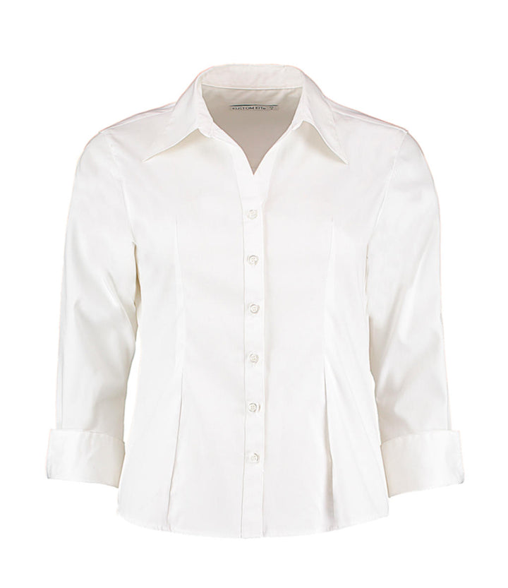 Kustom Kit Damen Business Oberteil Shirt Stretch Bluse T-Shirt langarm