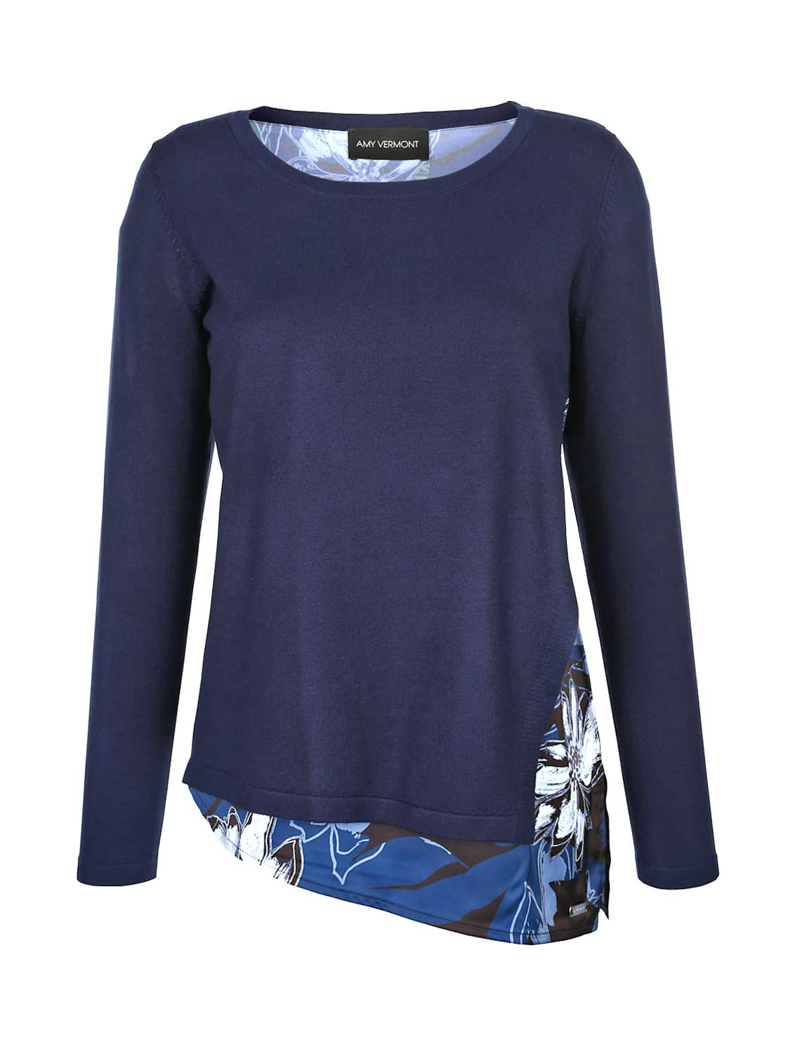 AMY VERMONT Damen Marken-2-in-1-Pullover, blau
