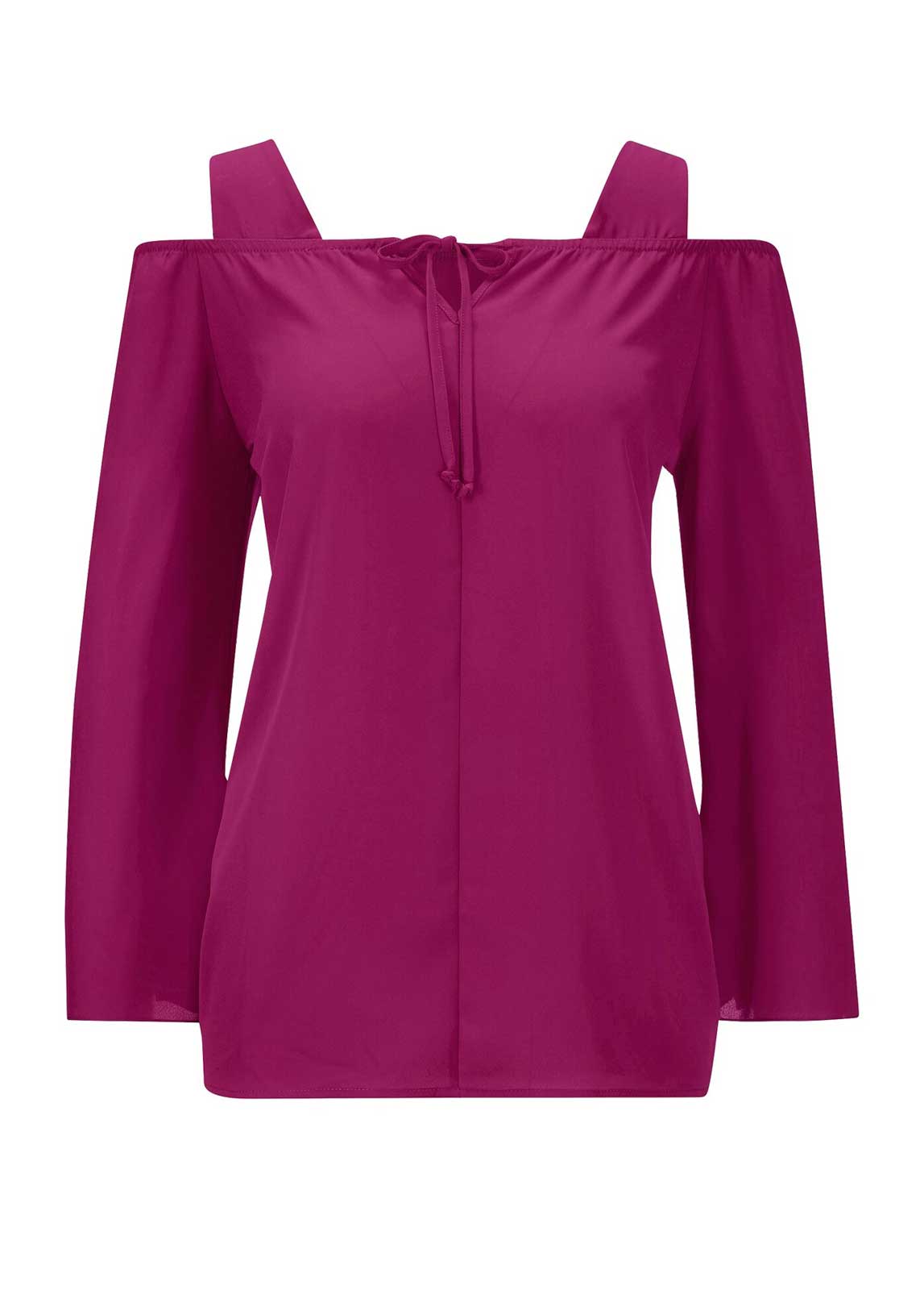 CRéATION L Damen Bluse mit Cut-Outs, fuchsia