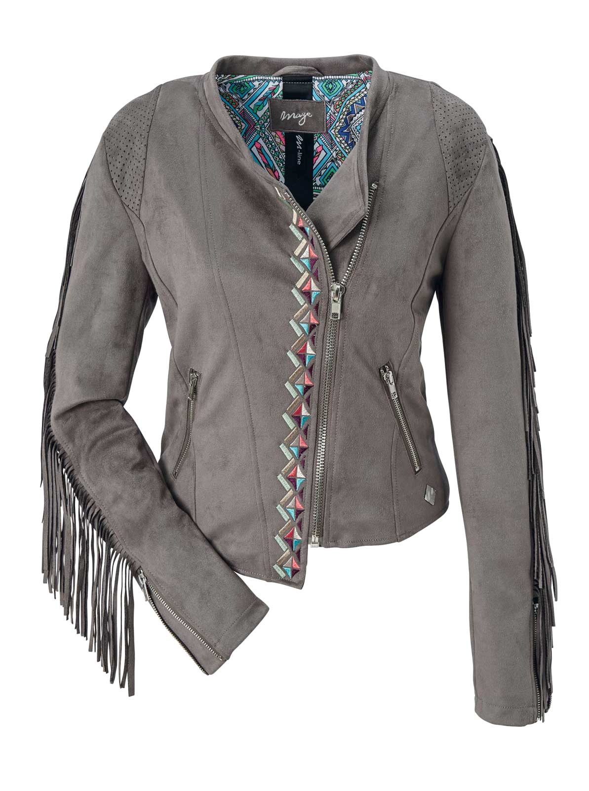 Maze Damen Marken-Lederimitatjacke, taupe