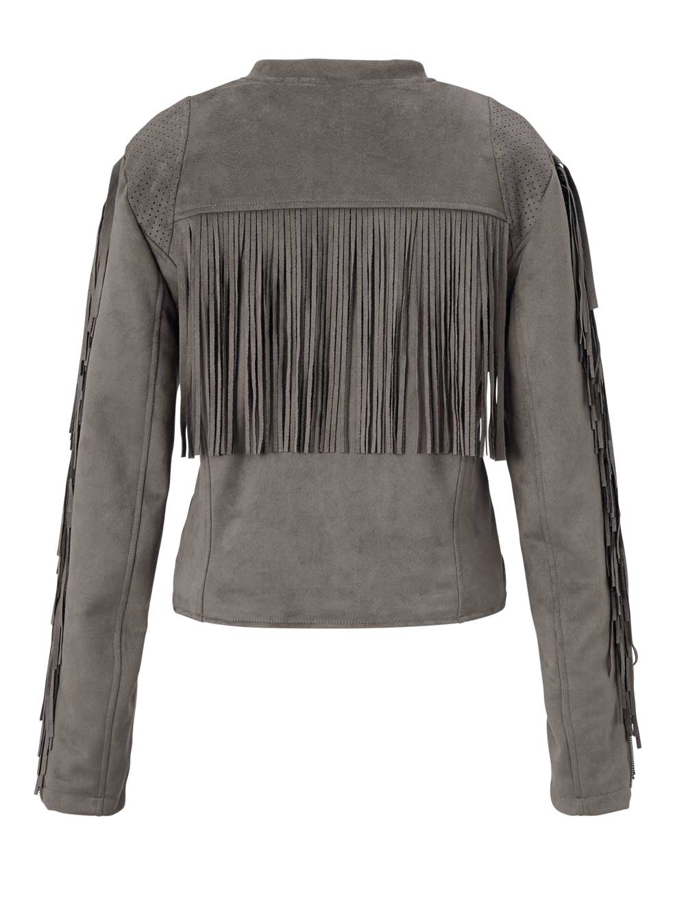 Maze Damen Marken-Lederimitatjacke, taupe