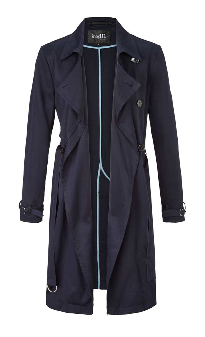 Mbym Damen Marken-Trenchcoatmantel, marine