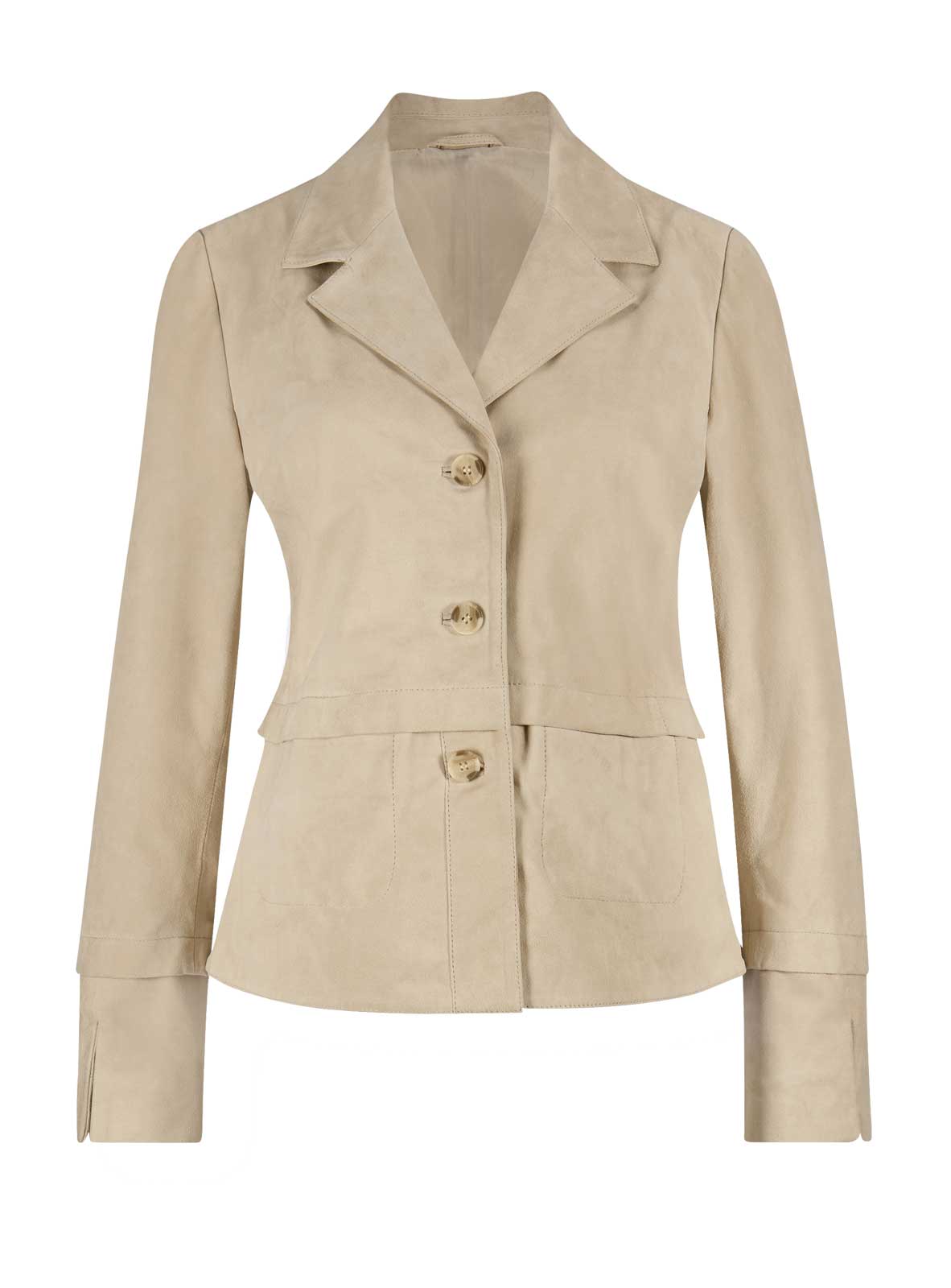 MAINPOL Damen Ziegenvelourslederblazer, beige