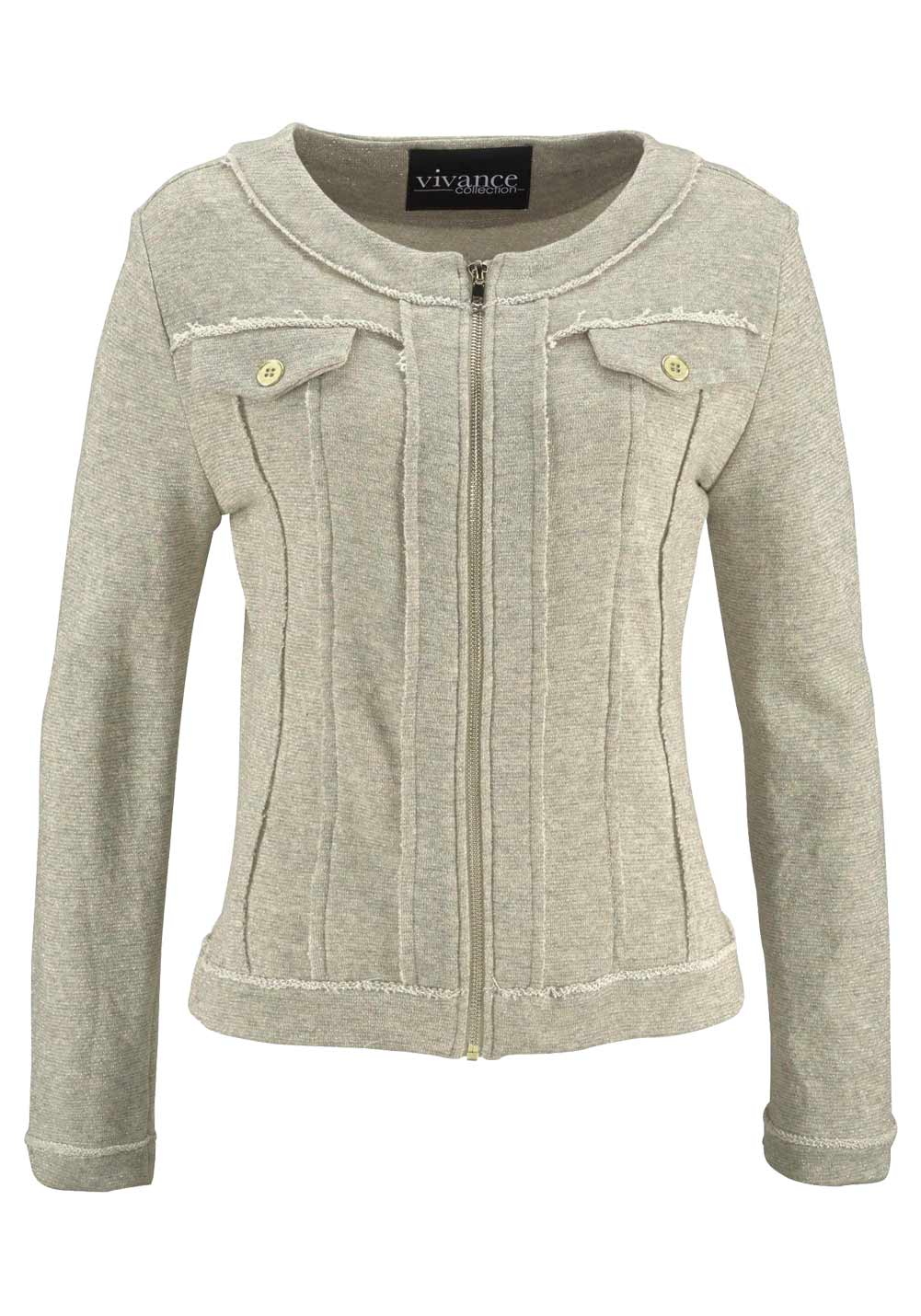 Vivance Collection Damen Sweatjacke, mint-goldfarben