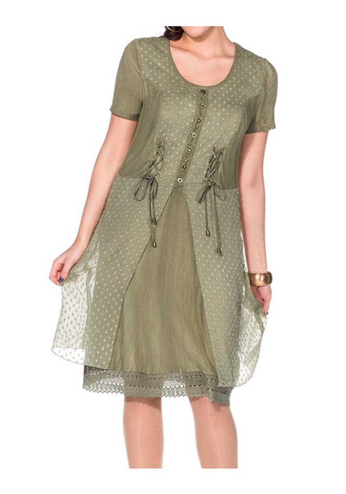 Joe Browns Damen Marken-Kleid mit Spitze, oliv